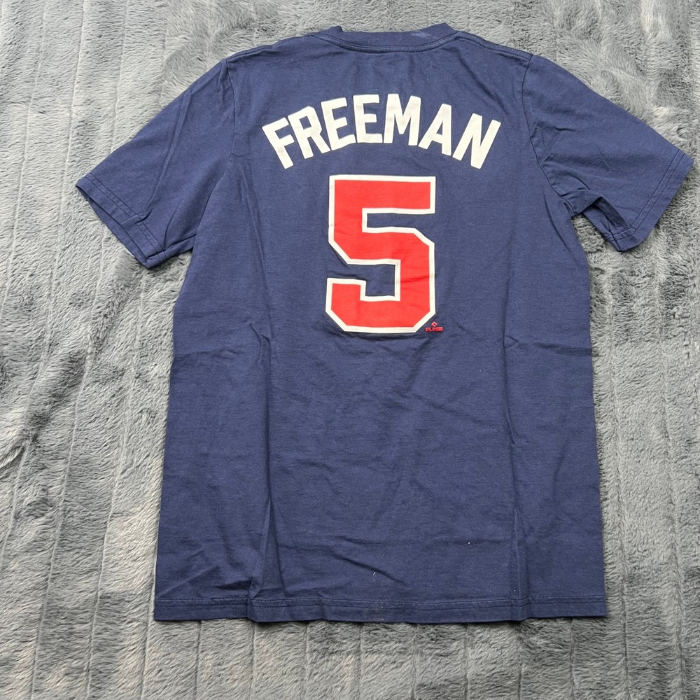 Nike Atlanta Braves Freddie Freeman 5 Navy Blue Kids T-Shirt Size M 10/12